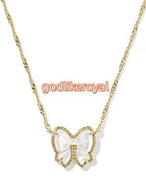 Haley Bow Gold Short Pendant Necklace
